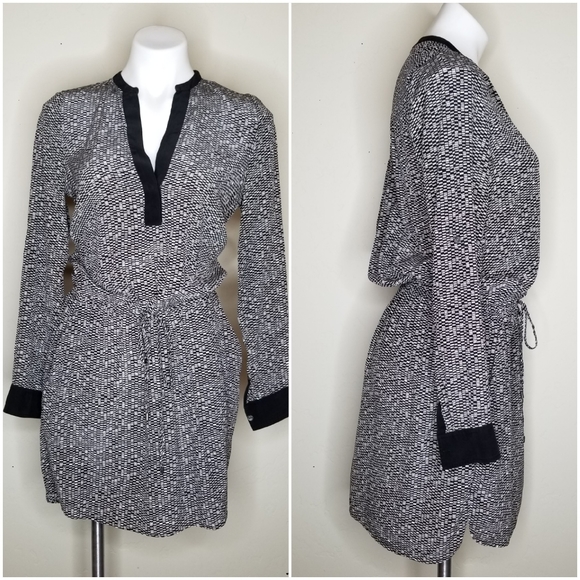 Vince Dresses & Skirts - VINCE |100% Silk Dress Black White Drawstring Ties